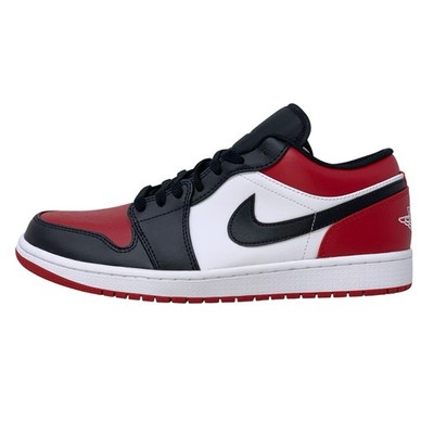 Air Jordan 1 Low 'Bred Toe Chicago' Black Sneakers, Size 13 BNIB 553558-612