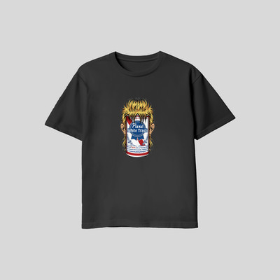 White Trash Mullet Beer T Shirt Black White XL L M