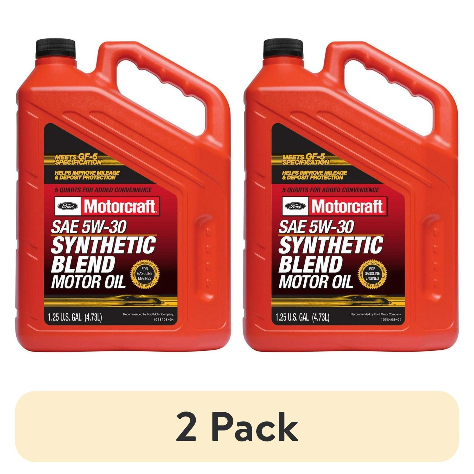 2 Pack Motorcraft Synthetic Blend Motor Oil, 5W-30 - A premium-quality motor oil