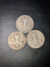 Walking Liberty Half Dollars - Mixed 1940s - Lot of Three 3 90 Silver Coins