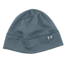 Under Armour Mens Blue Run Beanie 4-Way Stretch Reflective Fleece Cap Hat OSFM