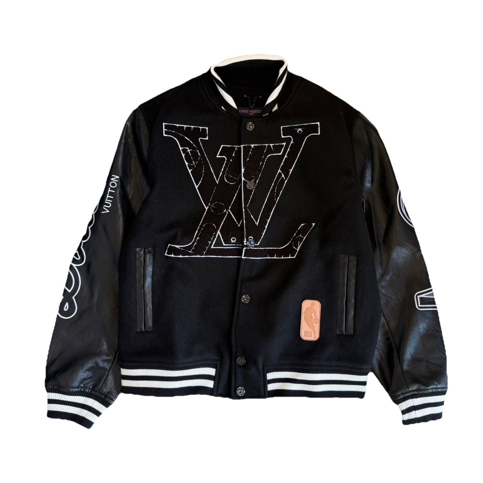 Men's Louis Vuitton Button-Down Bomber Jacket - Black, XL