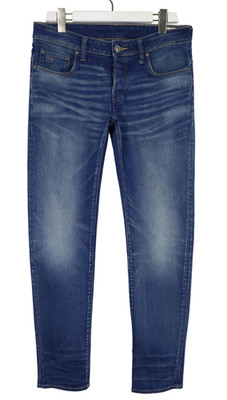 G-STAR 3301 Low Tapered Jeans Herren W31/L32 Faded Whiskers Stretch Button Fly