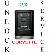 2x Oem Corvette Remotes Key Fobs Unlock Service Flash Reflash Erase Renew Clear
