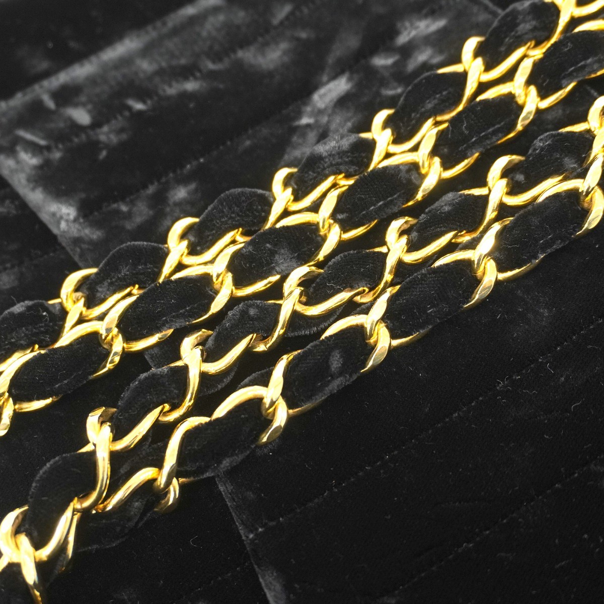 Auth [6ba1380-k] CHANEL Shoulder Bag Mademoiselle WChain Big Coco Velor Blac... thumbnail 12