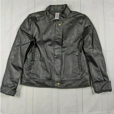 Gymboree Black Faux Leather Jacket Youth 10-12