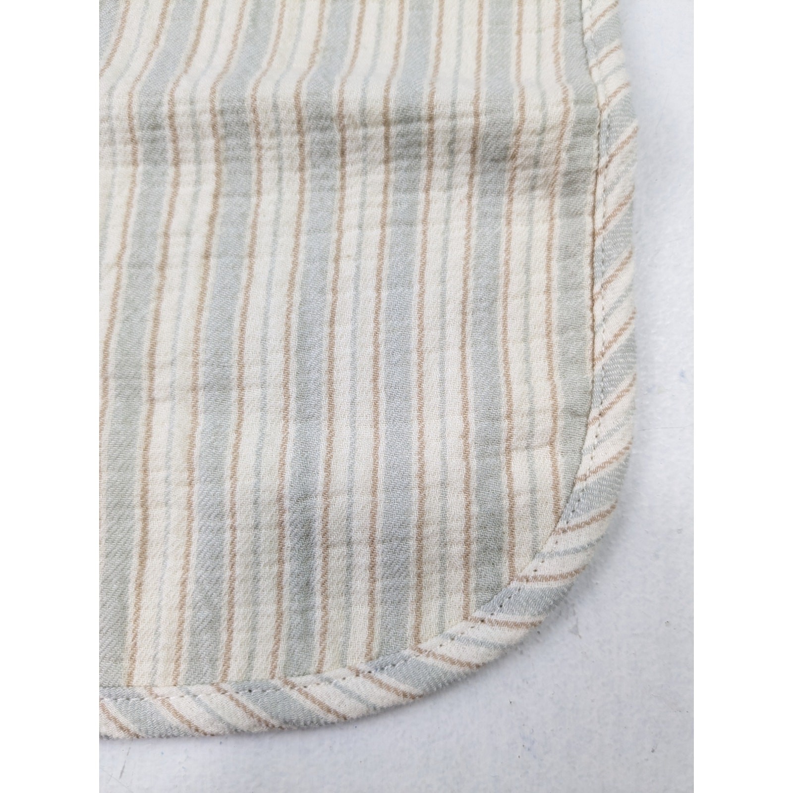 Quincy Mae Light Blue/Cream Striped Bib - One Size