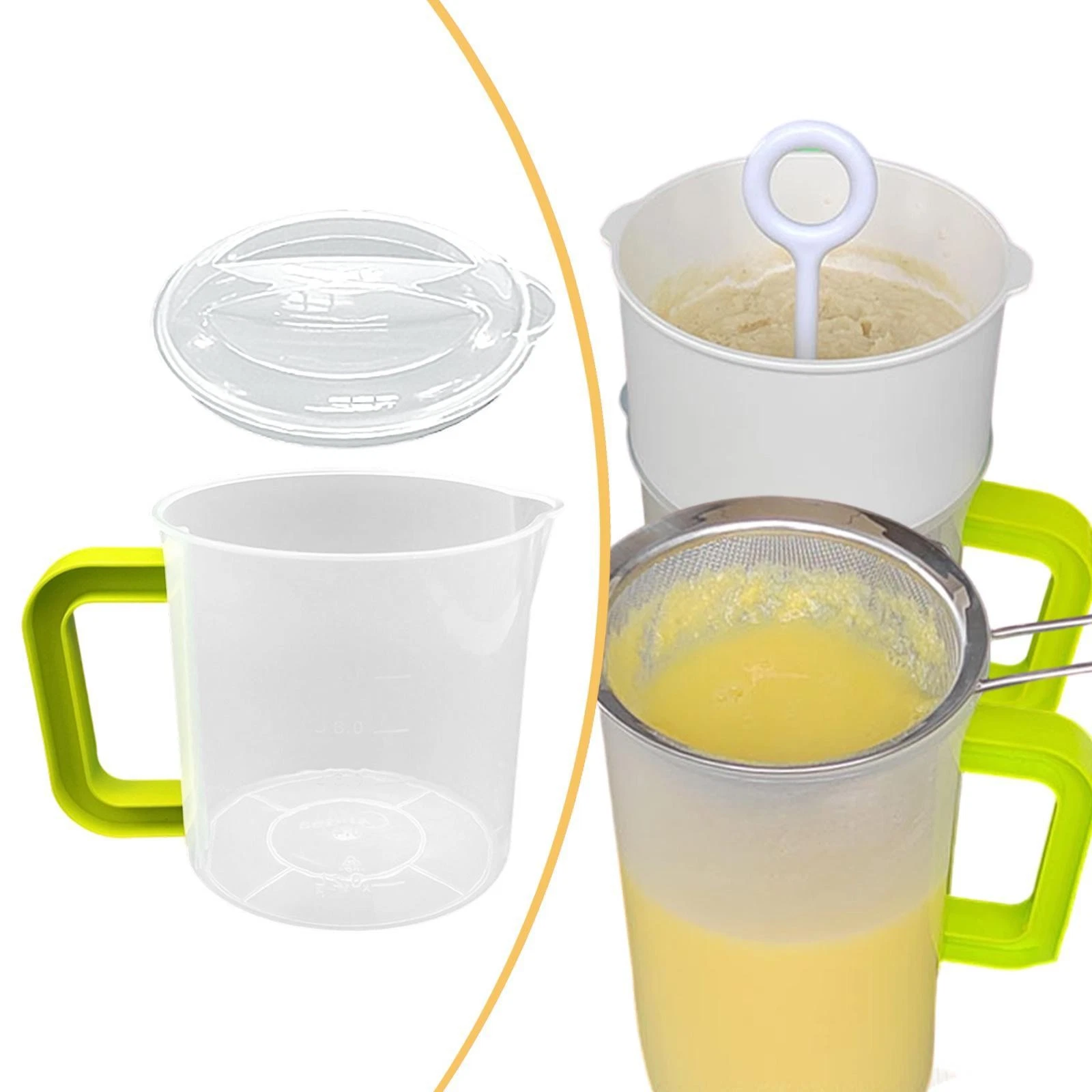 Measuring Jug Container Clear Graduated Beaker 1500ml Measuring Pitcher for Ice