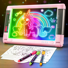 Rechargeable LED Drawing Board, 15 Inch 9-Color Light Modes Neon Art Light up Wr