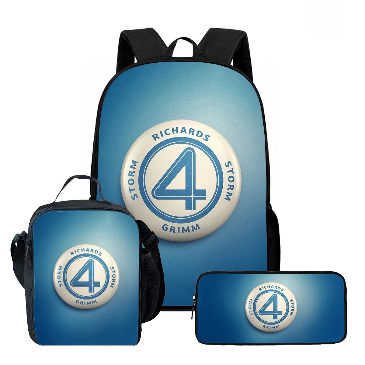 The Fantastic Four School Backpack Insulated Lunch Bag Rucksack Pencil Case Gift