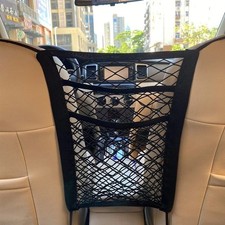 Car Seat Storage Net Bag Between Seats Elastic Mesh Organizer Divider Pet Barrie