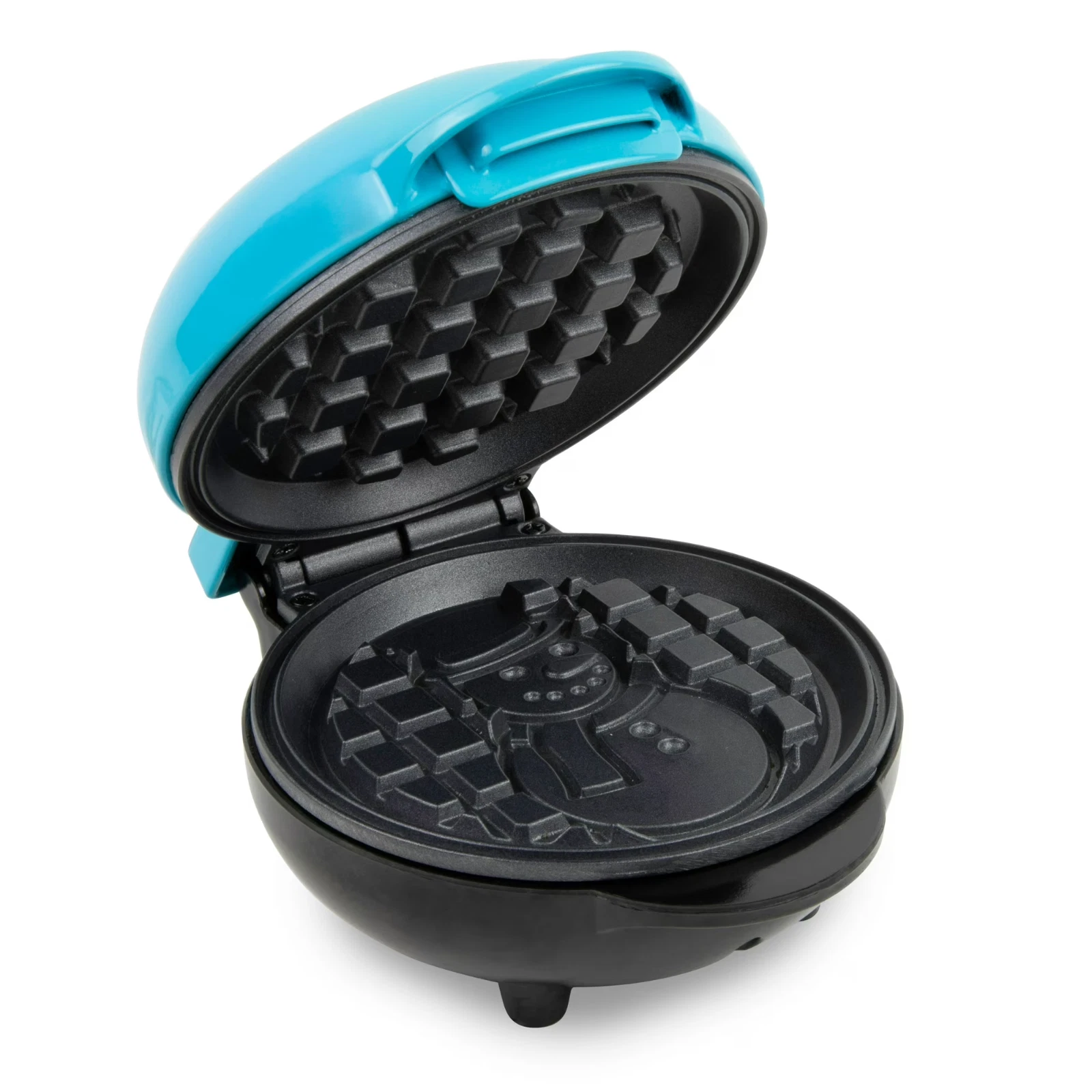 Nostalgia MyMini Personal Electric Snowman Waffle Maker 5 Inch Blue Electric Pan