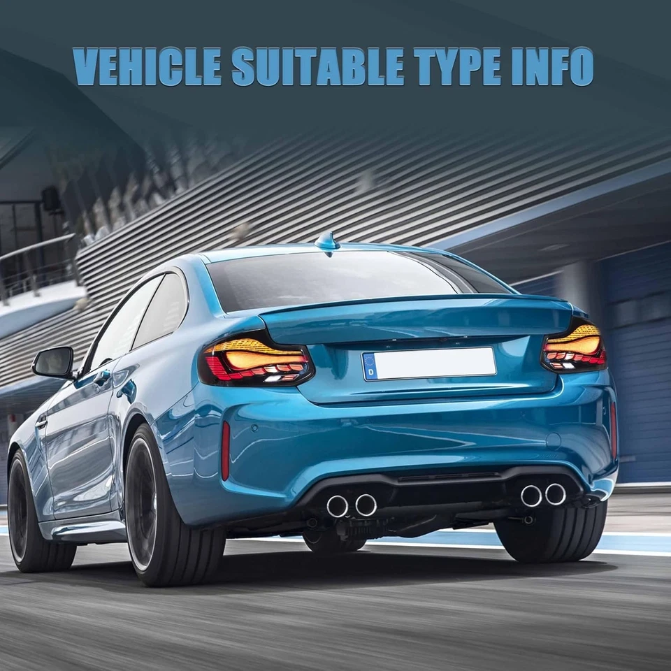 Par de lanternas traseiras fumê LED esquerda+direita para 2014-2021 BMW 2 Series F22 F23 F87 M2 - Imagem 2 de 4