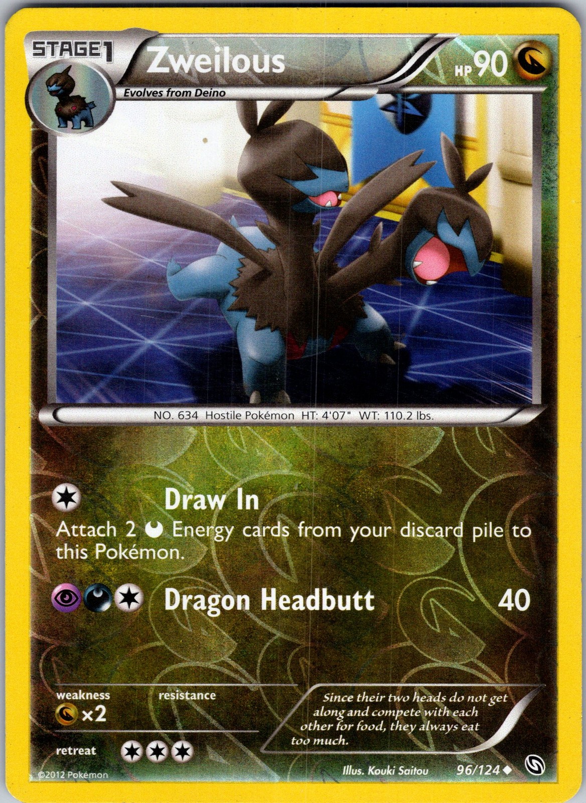Zweilous (96) 96/124 Dragons Exalted Pokemon TCG LP