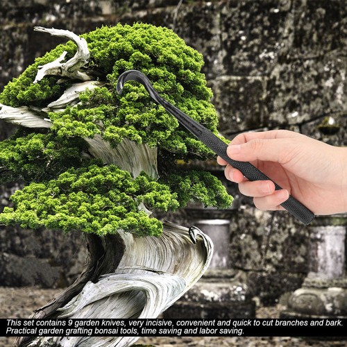9Pcs Forged Steel Garden Knife Bonsai Carving Fruit Tree Grafting Knife CS - Picture 3 of 12