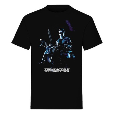 INDIEGO TERMINATOR 2 JUDGMENT DAY T-800 BIKE POSE BLACK T-SHIRT M SIZE SEALED