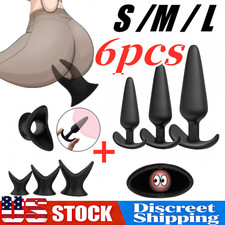 6PCS Silicone Anal Training Starter Kits Beginner Anal Trainer Butt Plug Set US