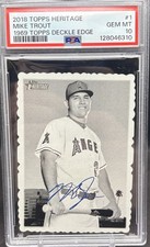 Mike Trout 2018 Topps Heritage #1 1969 Topps Deckle Edge PSA 10 Angels BW3