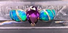 Vintage Sterling Silver Amethyst & Opal ring size 8
