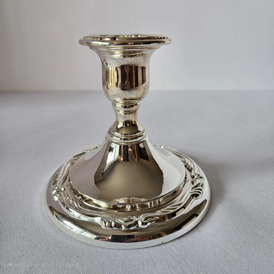 Par de candelabros Oneida plateados resistentes al deslustre Japón de colección ornamentados Foto 2 de 4