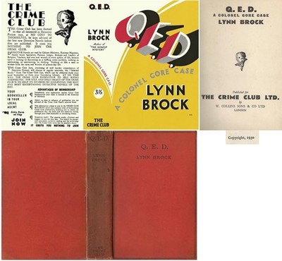 Lynn Brock  Q. E. D.  1st w/fdj 1930 Collins Murder Mystery