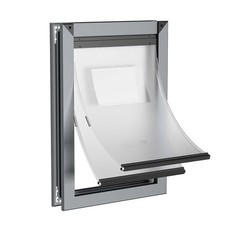 Medium Dog Door for Door, Aluminum Doggie Door with Telescoping Tunnel, Two S...