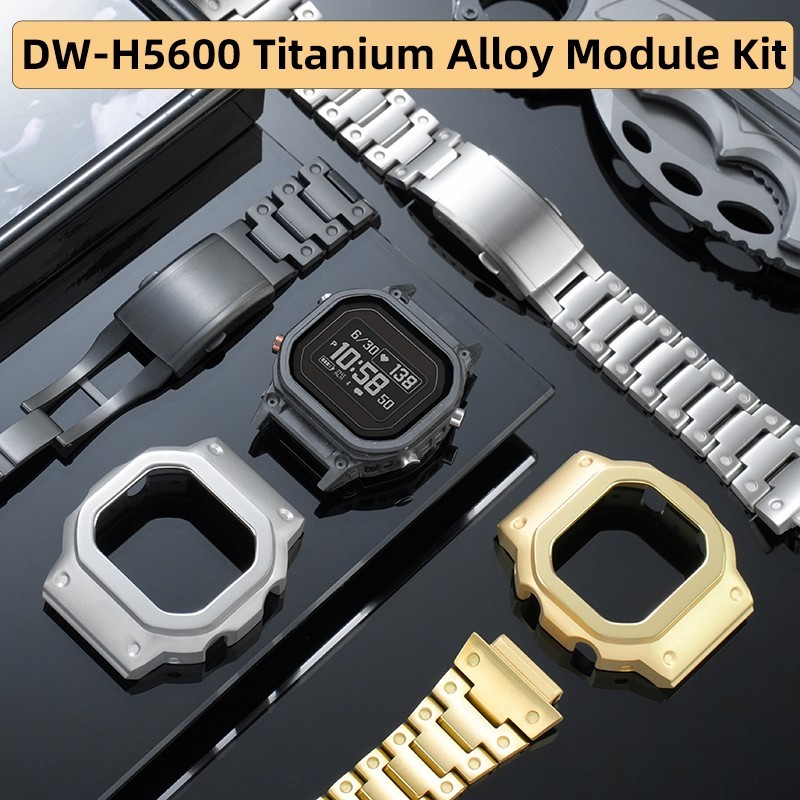 For Casio DW-H5600 Full Titanium alloy Case Bezel Band Strap