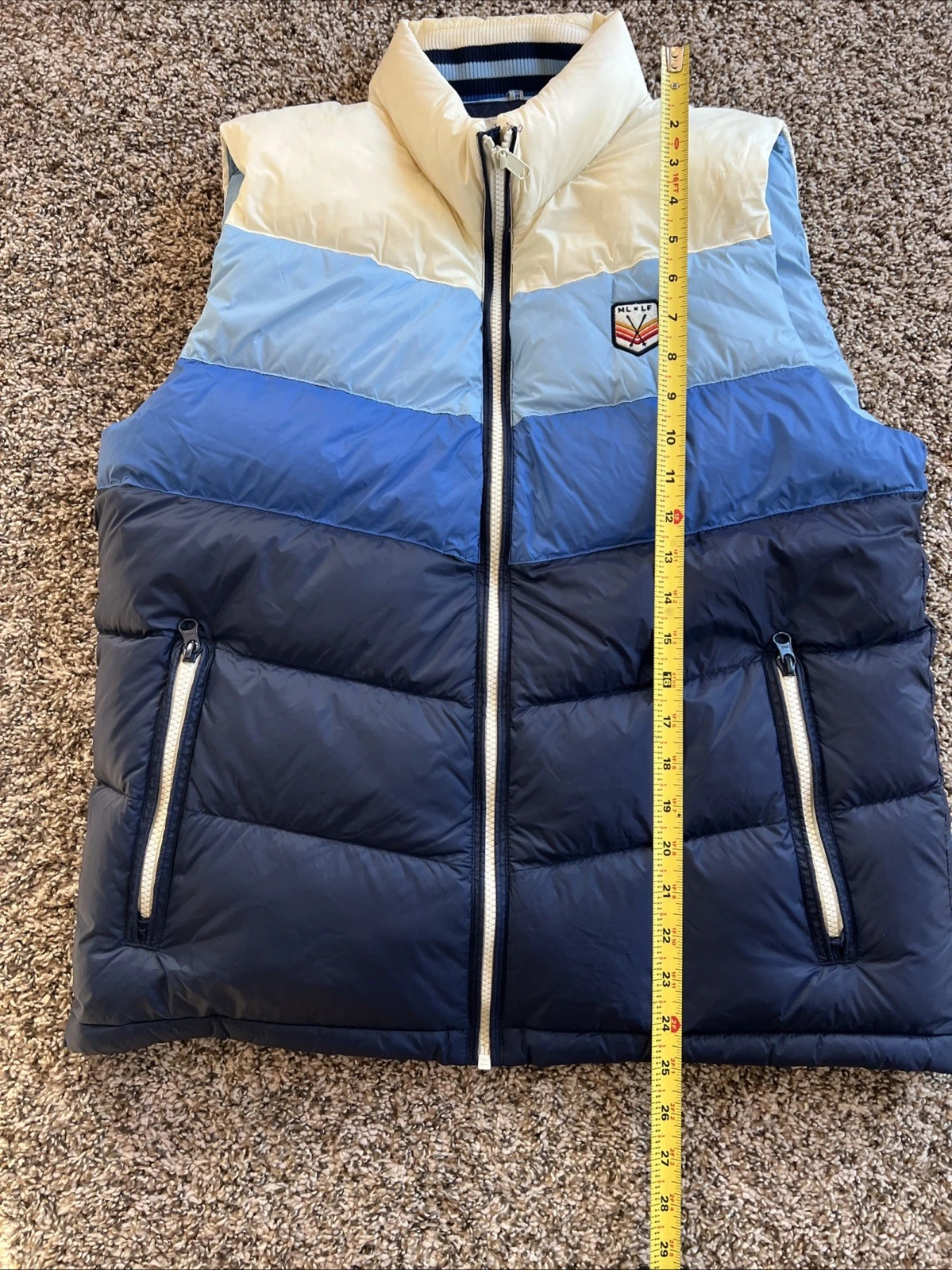 Marine Layer x Lost & Found Sz Medium Whistler Puffer Vest Blue Colorblock Down image 6