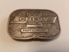 RARE 1977 Limited Edition CHEVY Rond-Up Participant BELT BUCKLE CHEVROLET