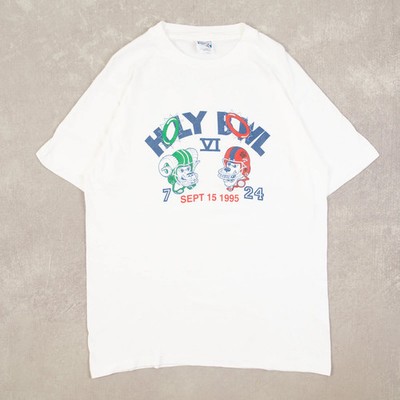 Hanes Beefy Vintage 90s Holy Bowl Single Stitch Graphic T-Shirt L Herren weiß 
