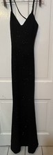 Women’s sleek black maxi-length formal evening dress Windsor small open back