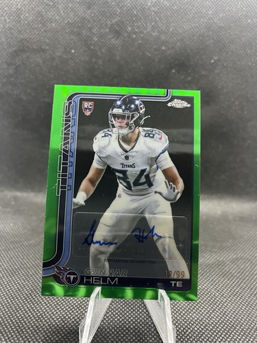 2025 Topps Chrome - Rookie Autographs Gunnar Helm #RA-GH Green Refractor /99...