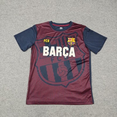 FC Barcelona Shirt Boys XL Blue Maroon Soccer Barça FCB Graphic Youth Tee