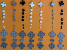 Nintendo Ds Lite Lot Of 7 Sets Of Buttons And Conductive Pad OEM ORIGINAL Parts