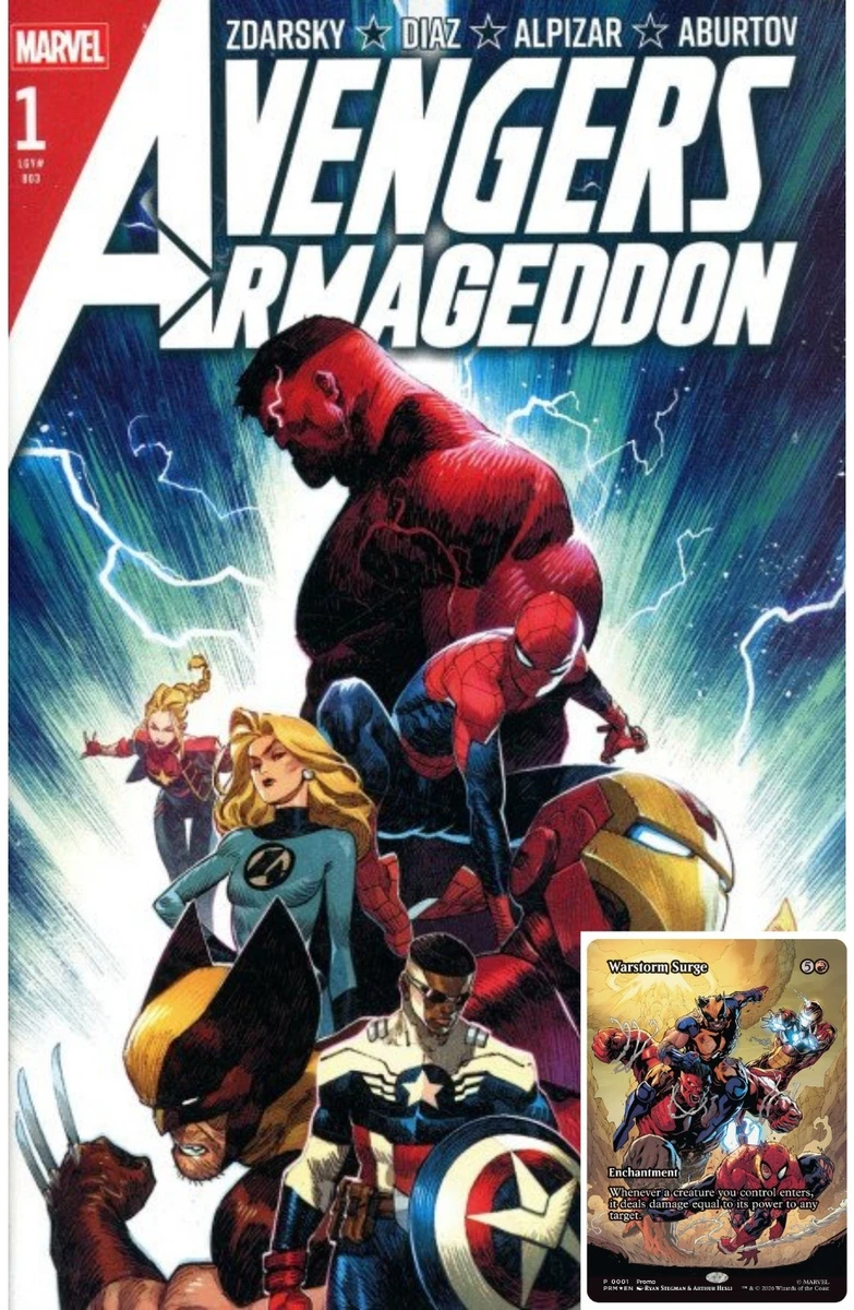 【mtgプロモ付き】Marvel Avengers Armageddon 7冊 Avengers: Armageddon #1 Main Cover Magic: The Gathering Card First