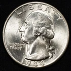 1944-P Washington Silver Quarter Uncirculated BU