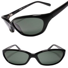Classic Revival True Vintage Sporty Style Black Rectangle Sunglasses