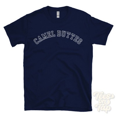 CAMEL BUTTES T-SHIRT RETRO VARSITY STYLE north dakota hettinger