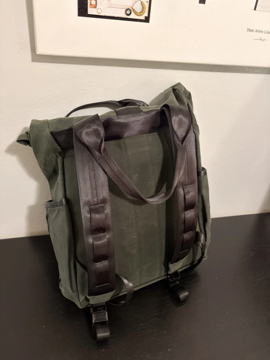 DEFY Bags Verbockel Daypack Green Army Texwax Wax Canvas Rolltop With Tan Xpac