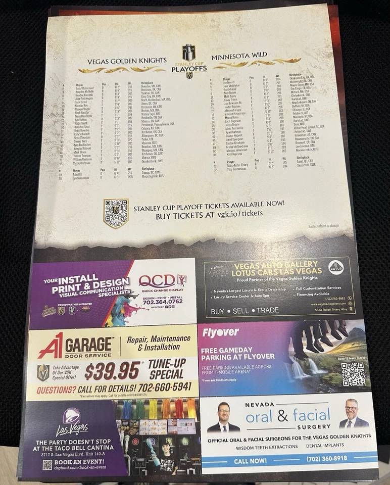 Pósters Vegas Golden Knights vs Minn Wild -2025 playoffs ronda 1 juegos 1, 2 y 5 Foto 3 de 4