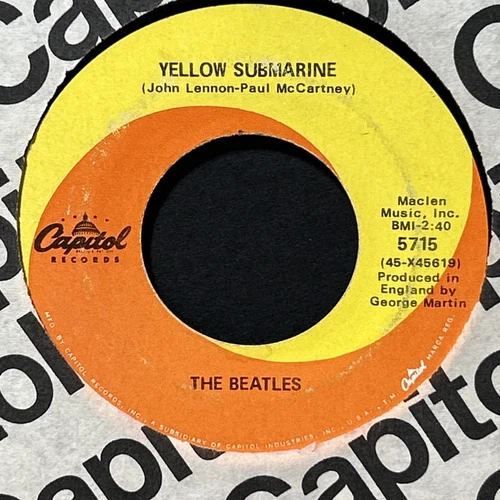 The Beatles 45 1968 Yellow Submarine Capitol Subsidiary of…RAREST L.A. Tiny Text