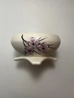 Vintage1960’s McCoy Pottery Round Planter White & Pink Spring Wood Line Dogwood