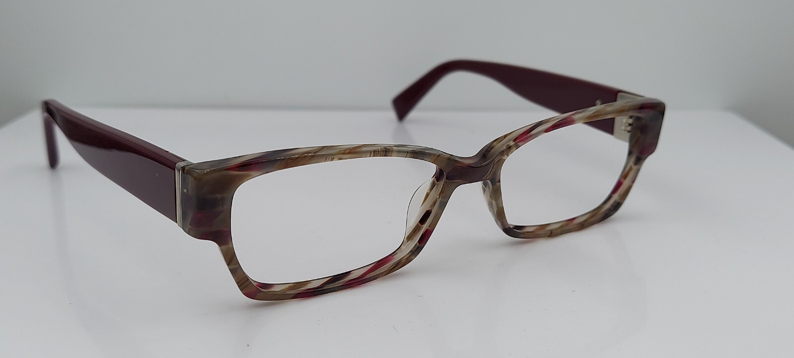 Seraphin Gray Burgundy Rectangular Sunglasses Fra… - image 2