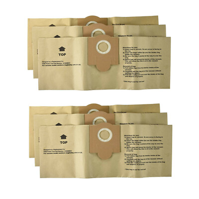 Fits For Fein Power GK-TURBOI, 9-11-20, 9-11-55 Vacuum Paper Bags 6pk