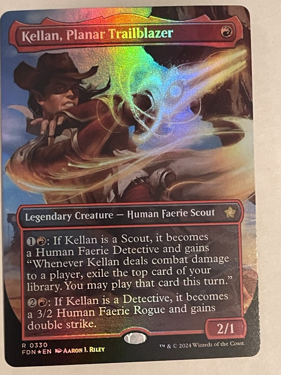 mtg foundations red cards Kellan, Planar Trailblazer MtG Foundations 330 Foil Borderless Rare Red  Creature