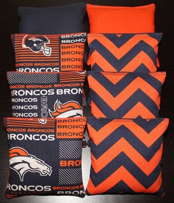 Denver Broncos Cornhole Bean Bags 8 ACA Regulation Corn Hole Bags Tailgate Toss