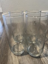 4 TALL TUMBLERS 7" - 22 oz Princess House HERITAGE Clear Glass Cyrstal Glasses
