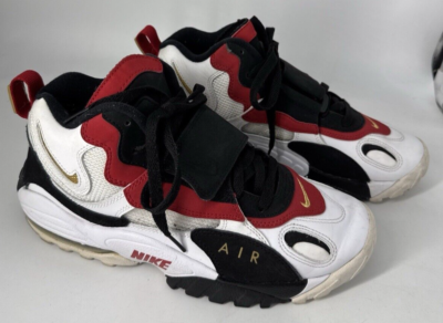 Nike Air Max Speed Turf White Red Gold Black 49ers 525225-101 Mens