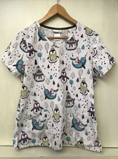 Scrub Top Holiday Christmas Winter Wonderland Penguins Narwhal Penguin S Small