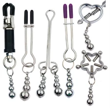 Women Adjustable Nipple Clamps Clit Clips Torture Bondage Sex Toys Piercing BDSM